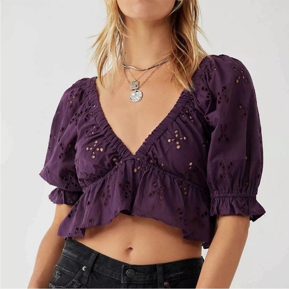 Free People Gardenia Eyelet Top - Picture 1 of 7